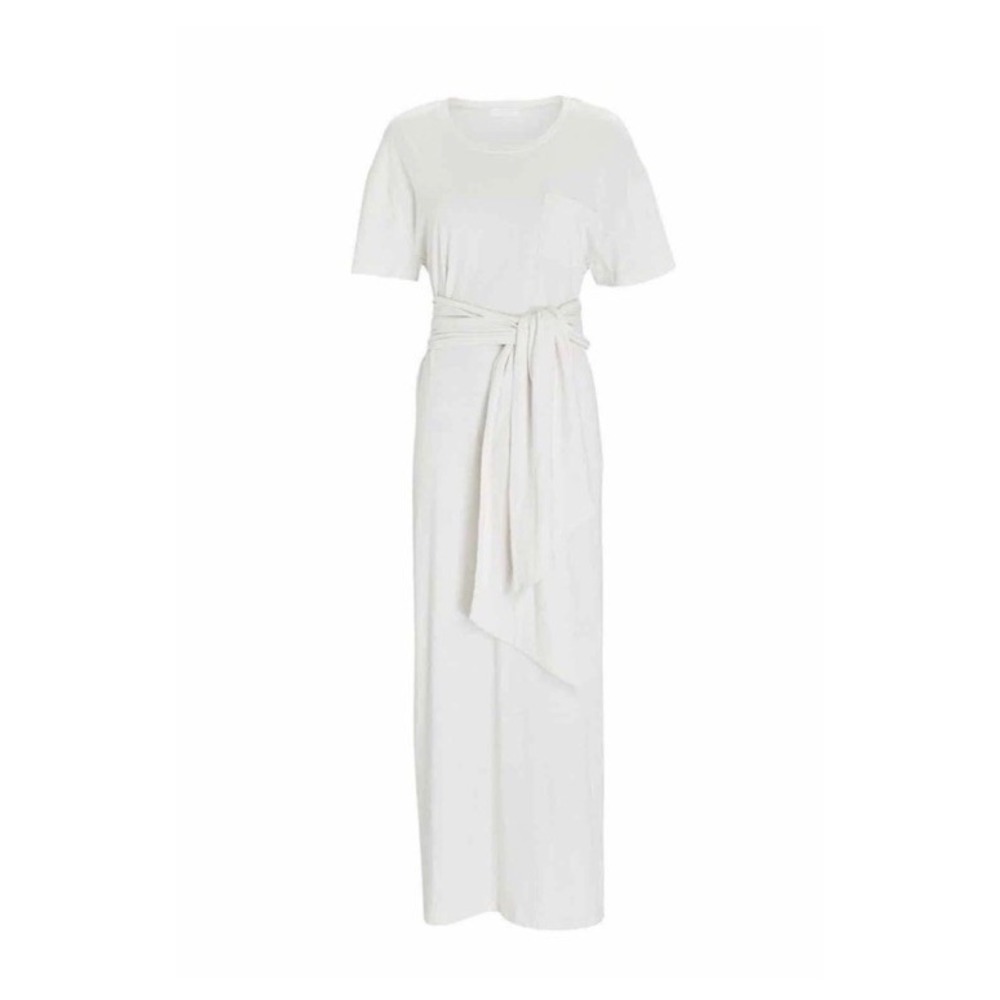 Jonathan Simkhai STANDARD Sara Tie WaistT-Shirt Dress White Size Medium New